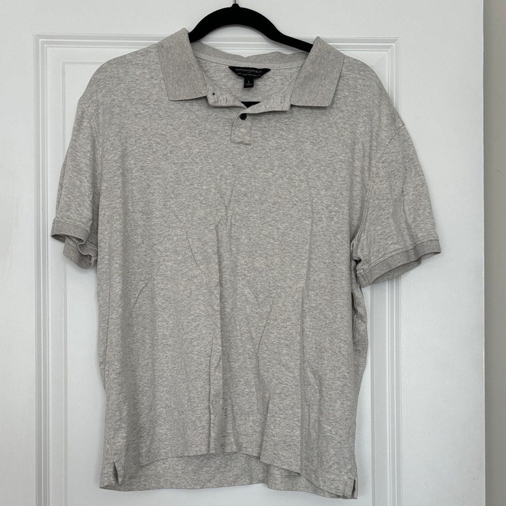 Banana Republic Light Gray Polo Shirt
